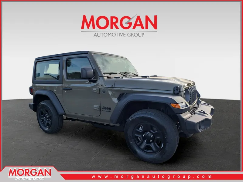 2026 Jeep Wrangler Sport in Green — front three-quarter view