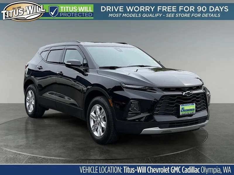 2022 Chevrolet Blazer 2LT in Black — front three-quarter view