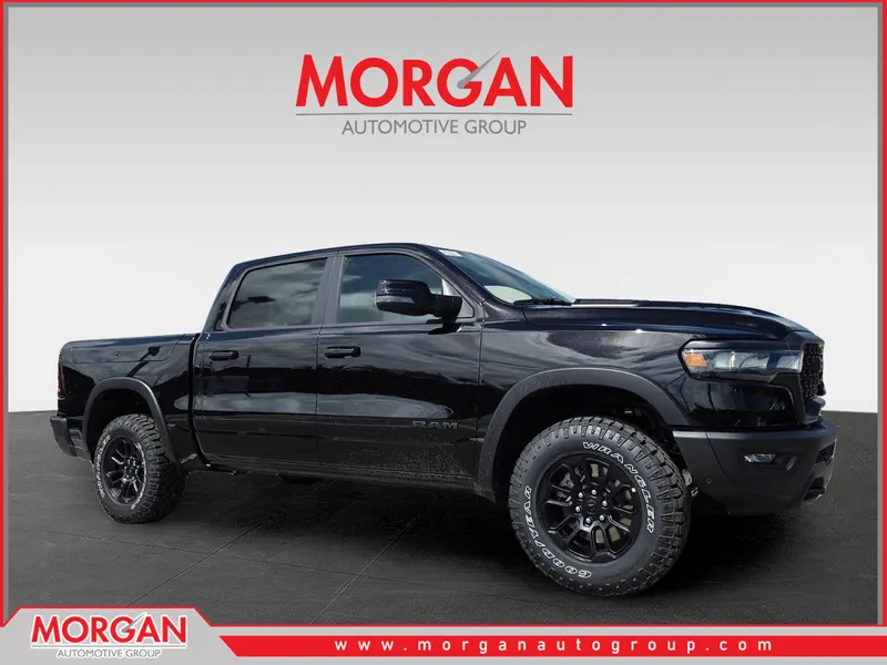 2026 Ram 1500 Rebel in Black — front three-quarter view