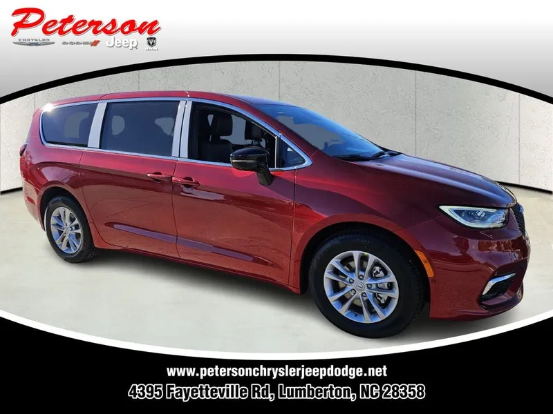 2026 Chrysler Pacifica PACIFICA SELECT in Red Hot Pearl-Coat Exterior Paint — front three-quarter view