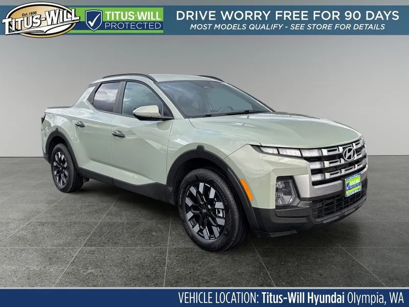 2025 Hyundai Santa Cruz SEL in Sage Gray — front three-quarter view