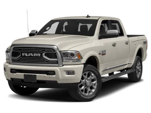 2018 Ram 2500 Longhorn in Brilliant Black Crystal Pearlcoat — front three-quarter view