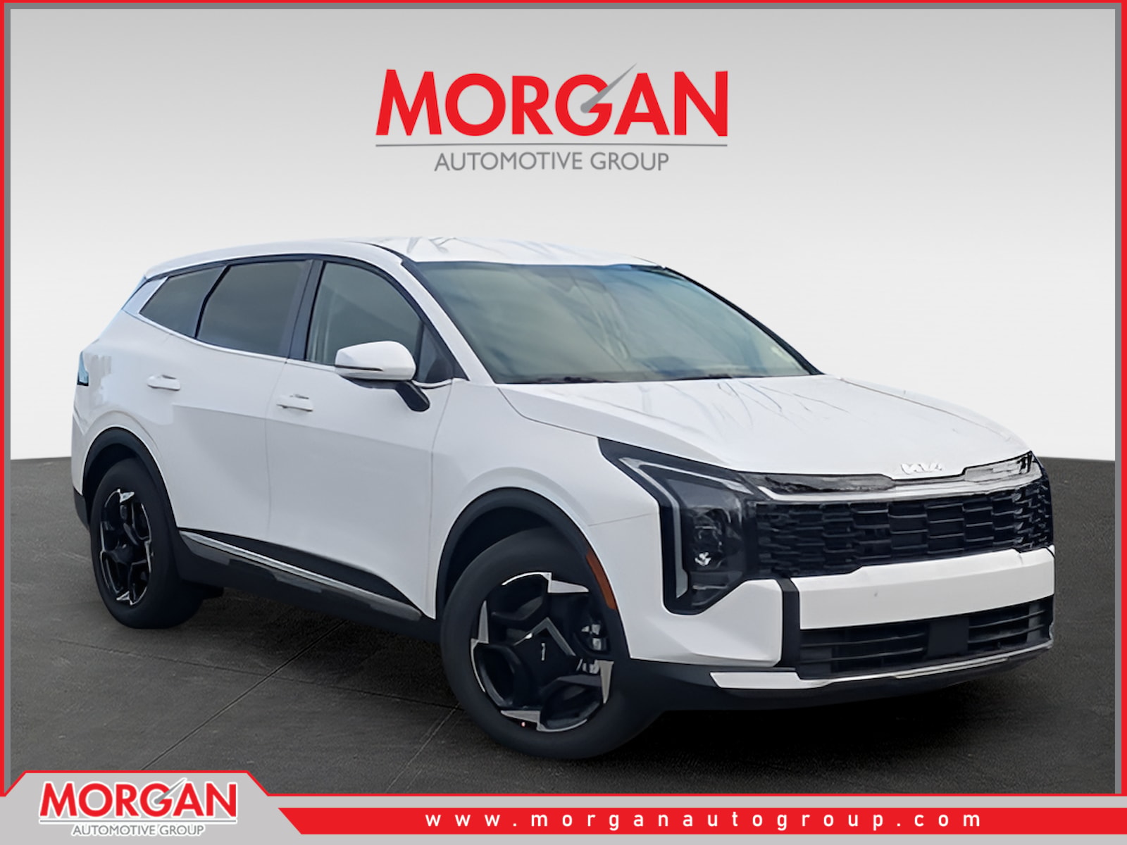 2026 Kia Sportage EX in White — front three-quarter view