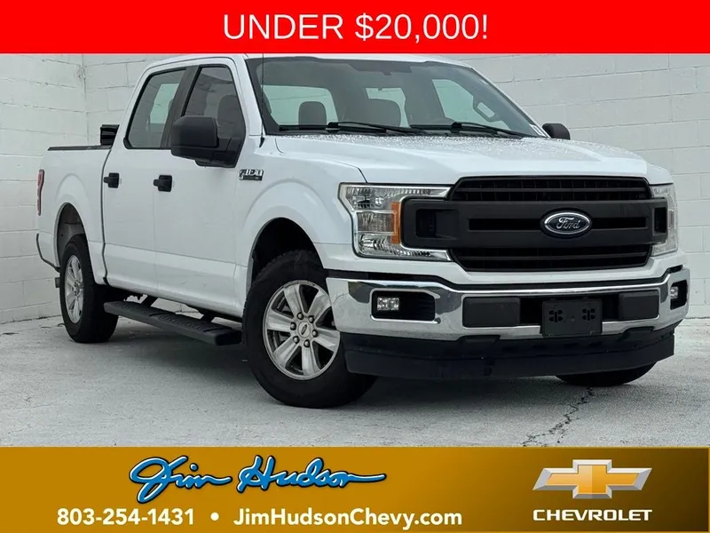 2018 Ford F-150 XL in Oxford White — front three-quarter view
