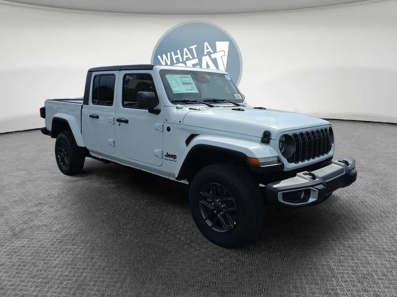 2026 Jeep Gladiator Sport S in Bright White Clearcoat — front three-quarter view