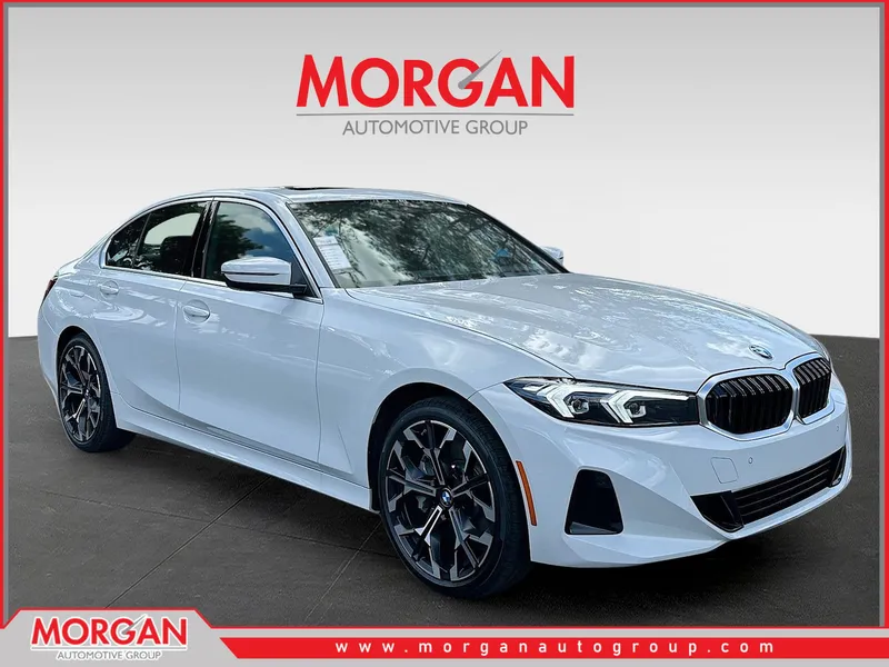 2026 BMW 3 Series 330i in White — front three-quarter view