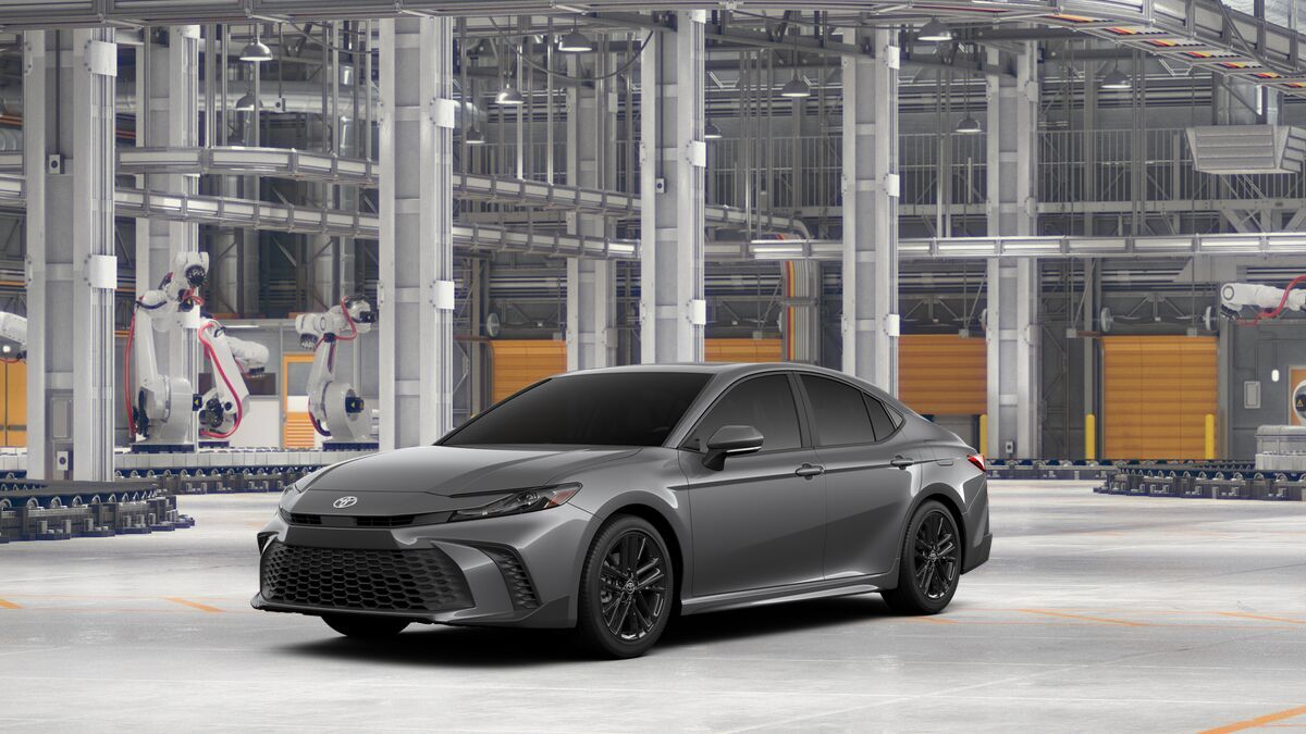 2026 Toyota Camry SE in Heavy Metal — front three-quarter view