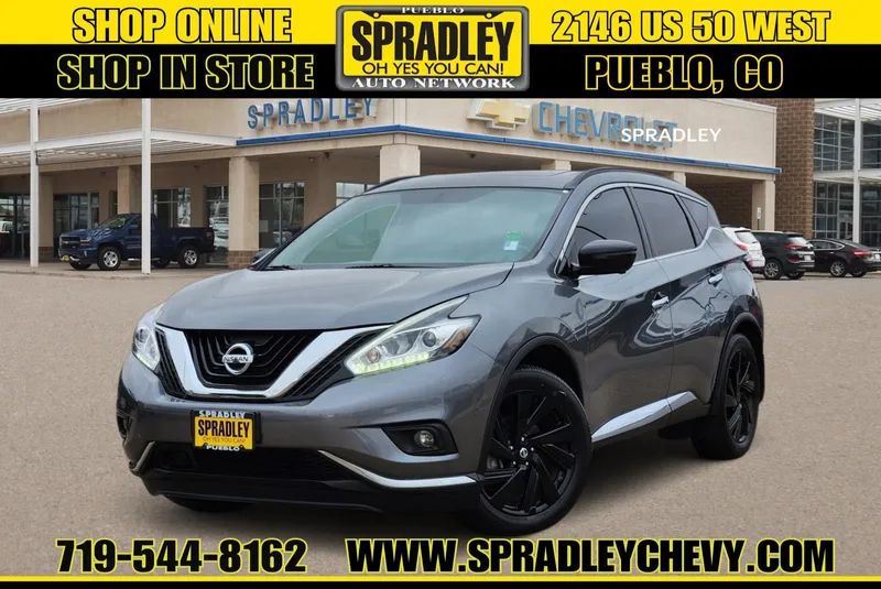 2017 Nissan Murano Platinum in Gray — front three-quarter view