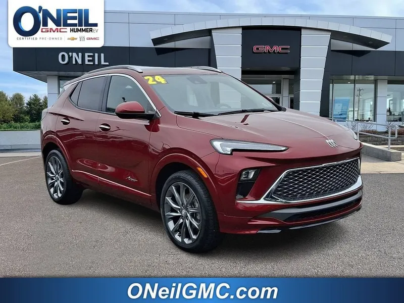 2024 Buick Encore GX Avenir in Cinnabar Metallic — front three-quarter view