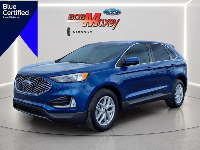 2024 Ford Edge SEL in Atlas Blue B3 — front three-quarter view