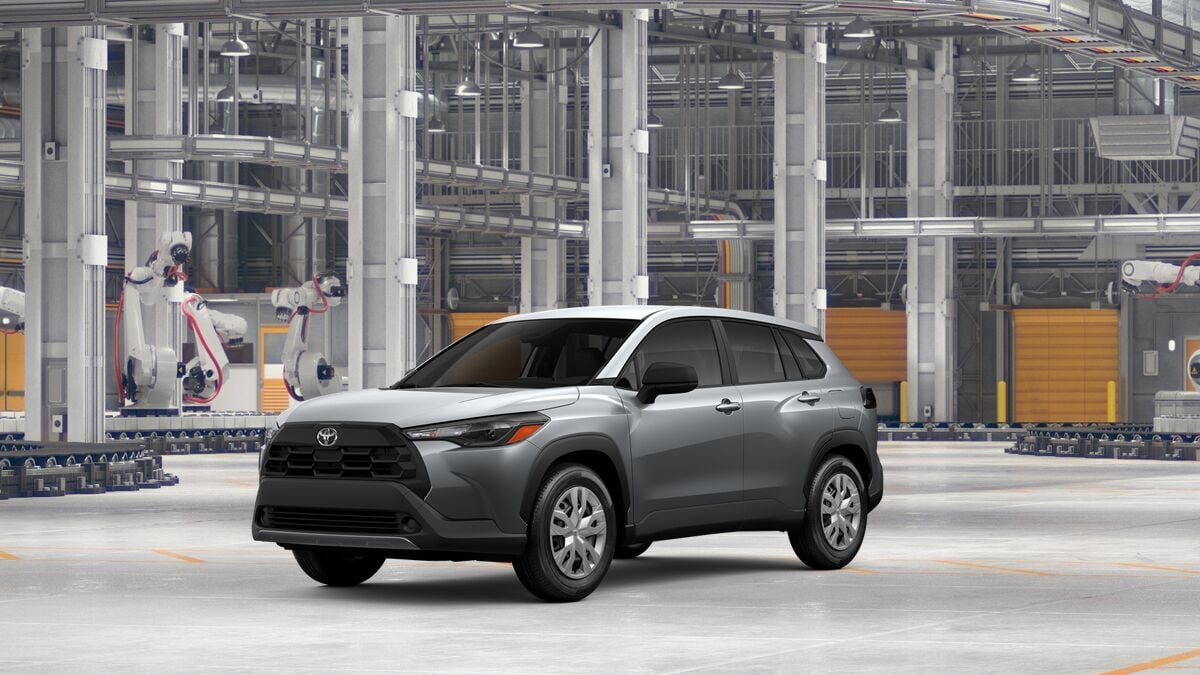 2026 Toyota Corolla Cross L in Sonic Silver — front three-quarter view