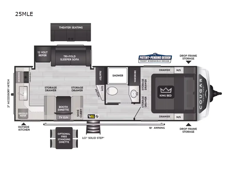2024 Keystone RV Cougar Half-Ton — front three-quarter view