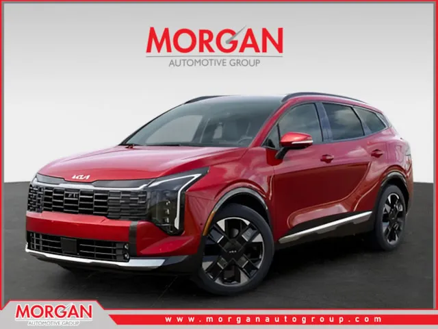 2026 Kia Sportage SX-Prestige in Red — front three-quarter view