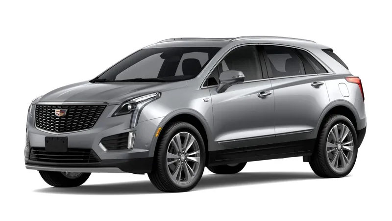 2026 Cadillac XT5 Premium Luxury in Argent Silver Metallic — front three-quarter view