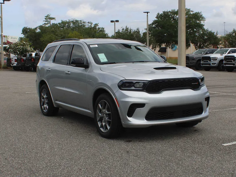 2026 Dodge Durango GT Plus HEMI V8 in Triple Nickel Exterior Paint — front three-quarter view