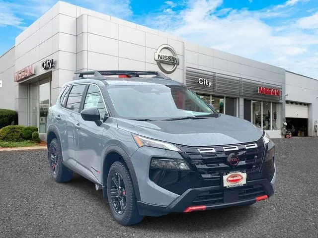 2026 Nissan Rogue Rock Creek in Boulder Gray Pearl — front three-quarter view