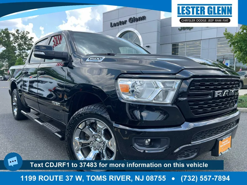 2022 RAM 1500 Big Horn in Diamond Black Crystal Pearlcoat — front three-quarter view