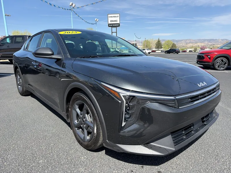 2025 Kia K4 LXS in Gray — front three-quarter view