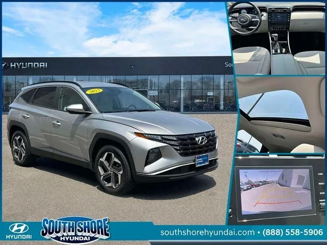 2023 Hyundai TUCSON SEL in Shimmering Silver — front three-quarter view