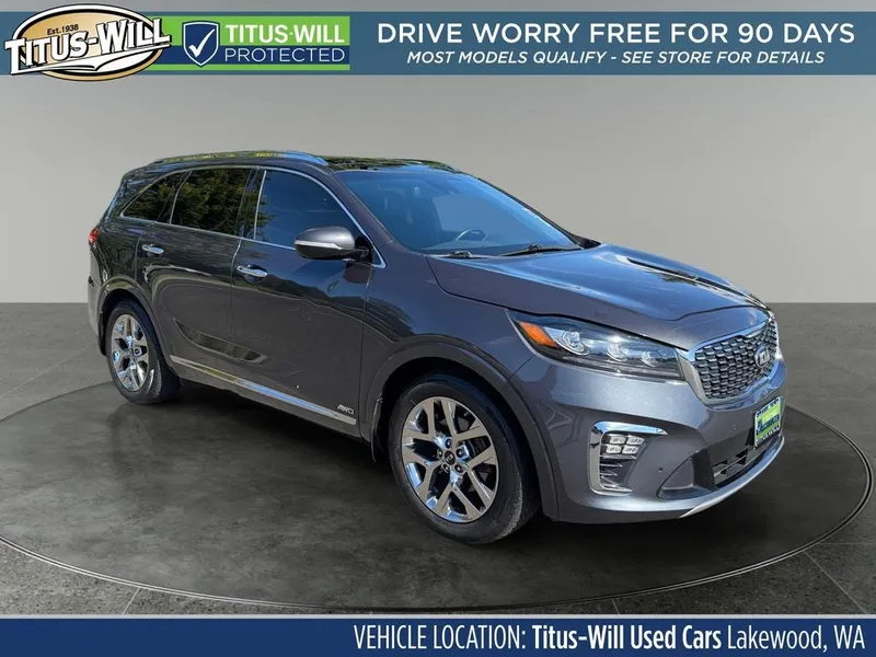 2019 Kia Sorento SX Limited in Platinum Graphite — front three-quarter view
