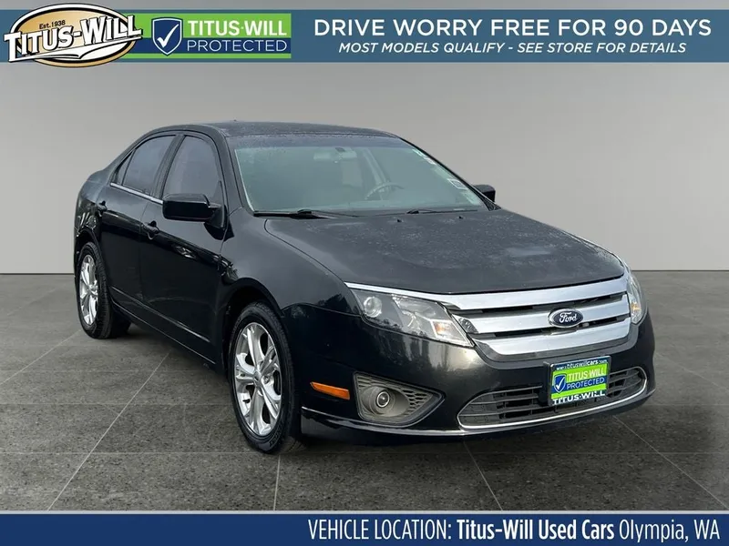 2012 Ford Fusion SE in Black — front three-quarter view