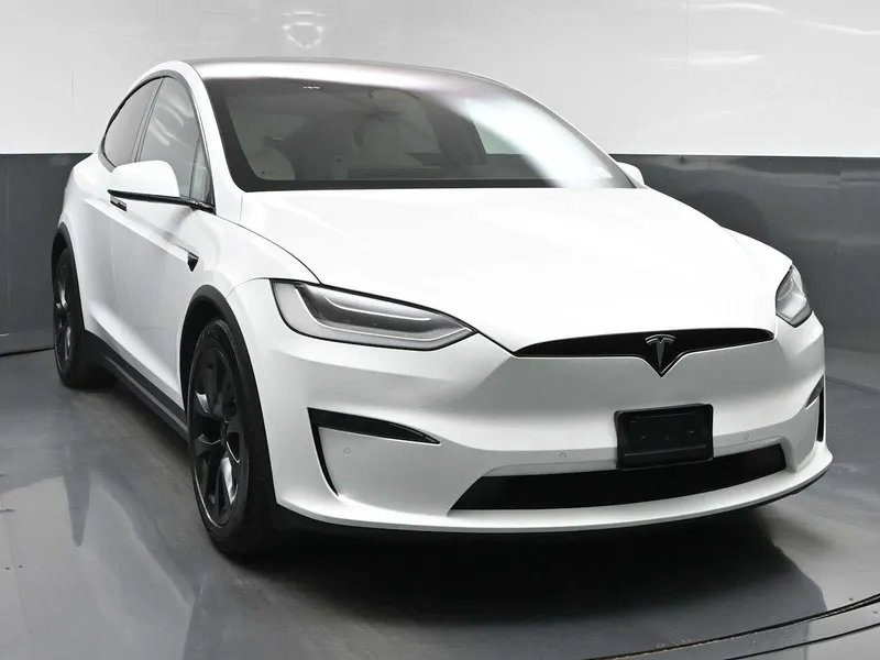 2023 Tesla Model X Dual Motor All-Wheel Drive in White — front three-quarter view