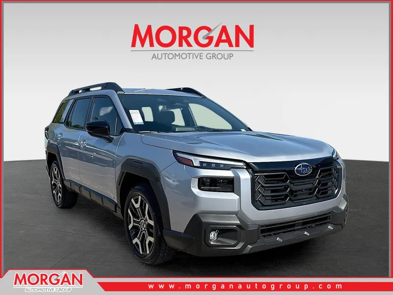 2026 Subaru Outback Touring XT in Ice Silver Metallic — front three-quarter view