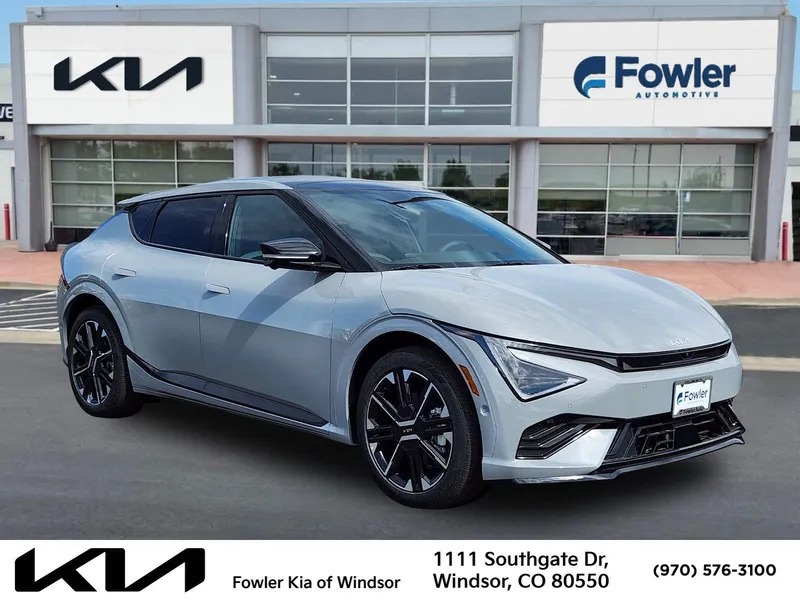 2026 Kia EV6 GT-Line in Wolf Gray — front three-quarter view