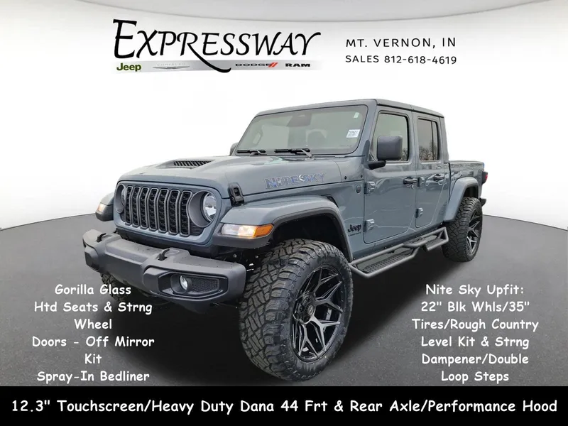 2026 Jeep Gladiator Sport S in Anvil Clear-Coat Exterior Paint — front three-quarter view