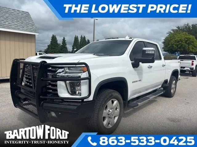2022 Chevrolet Silverado 2500HD LTZ 6.6 DURAMAX DIESEL in Summit White — front three-quarter view