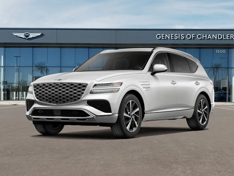2026 Genesis GV80 3.5T ADVANCED in Uyuni White — front three-quarter view