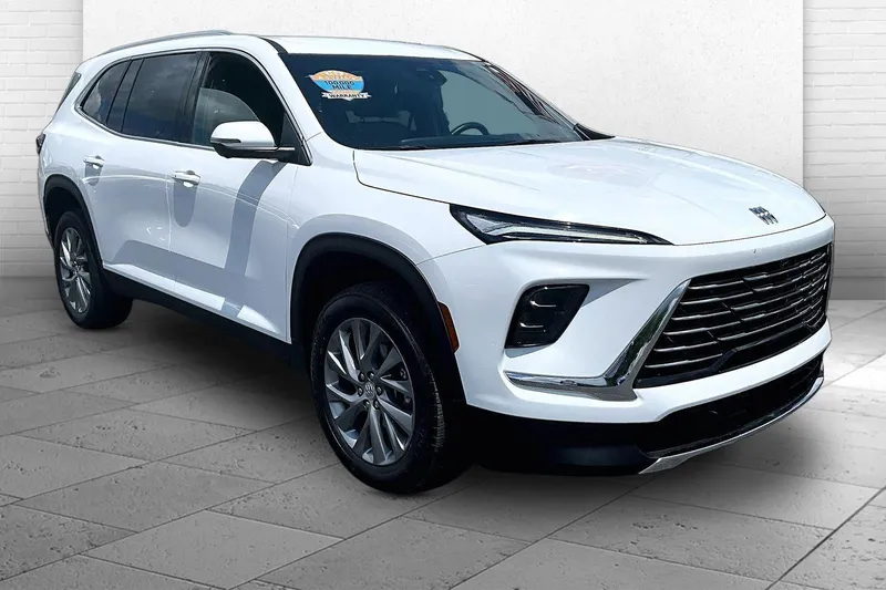 2025 Buick Enclave Preferred in Summit White — front three-quarter view