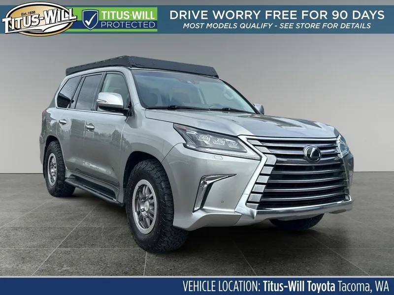 2021 Lexus LX 570 in Atomic Silver — front three-quarter view