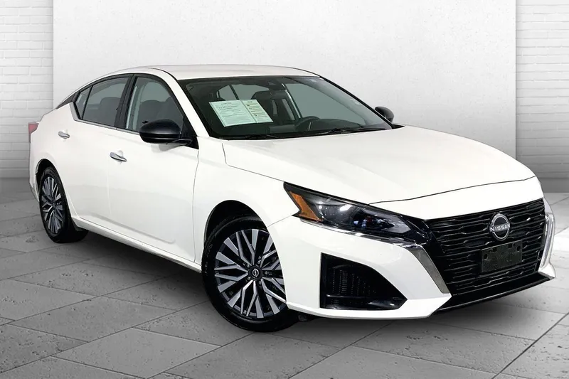 2025 Nissan Altima SV in Glacier White — front three-quarter view