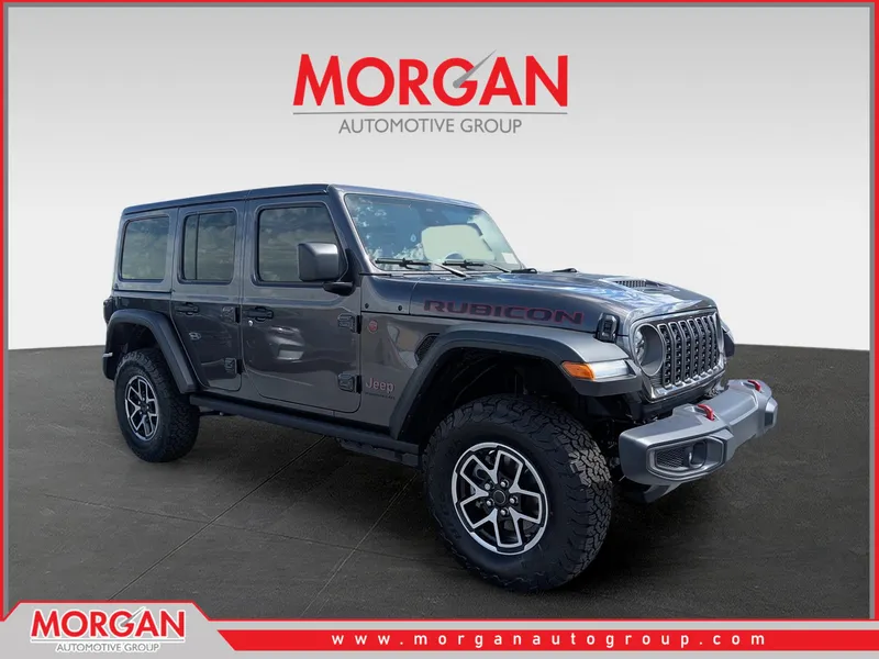 2026 Jeep Wrangler Rubicon in Gray — front three-quarter view