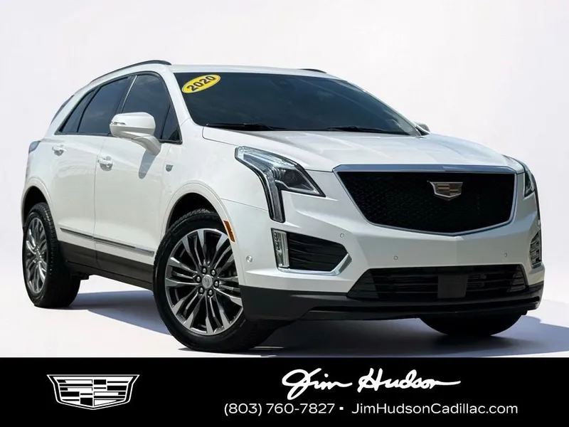 2020 Cadillac XT5 Sport in Crystal White — front three-quarter view