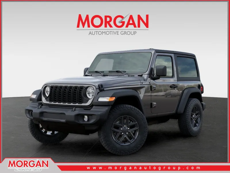 2026 Jeep Wrangler Sport S in Gray — front three-quarter view
