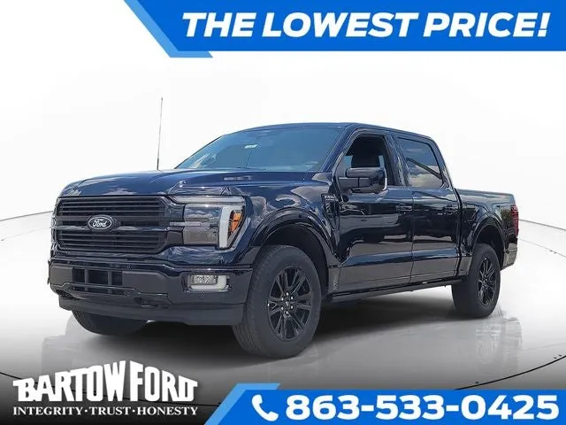 2026 Ford F-150 Platinum 4WD SUPERCREW in Blue Metallic — front three-quarter view