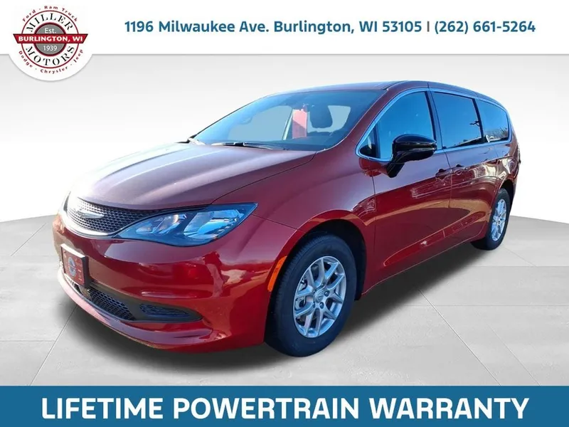 2026 Chrysler Voyager VOYAGER LX in Red Hot Pearl-Coat Exterior Paint — front three-quarter view