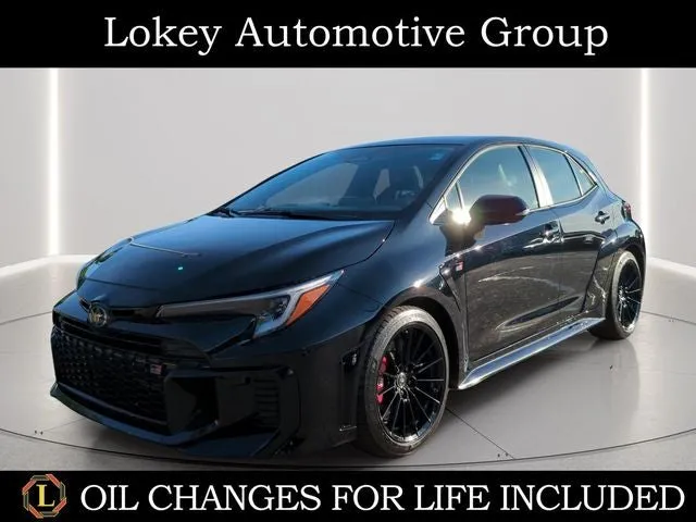 2025 Toyota GR Corolla Premium in Black — front three-quarter view