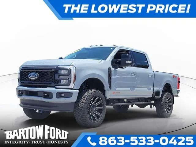 2024 Ford F-350SD Lariat 6.7 HIGH OUTPUT DIESEL in Glacier Gray Metallic Tricoat — front three-quarter view