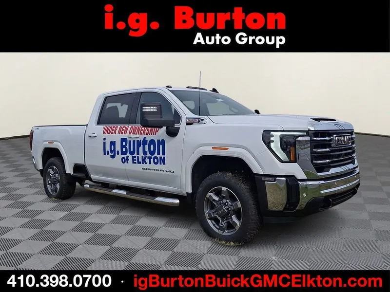 2026 GMC Sierra 2500 HD SLE in Summit White — front three-quarter view
