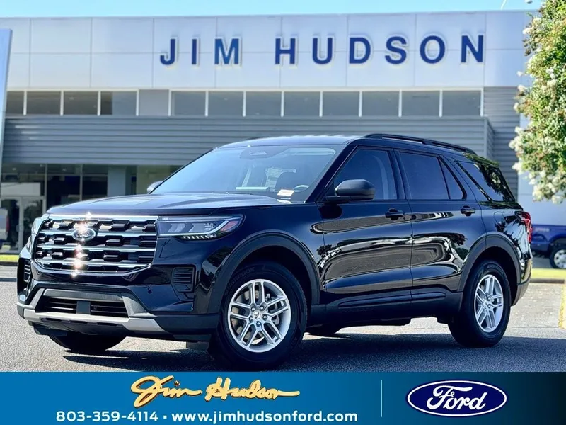 2026 Ford Explorer Active in Black Metallic — front three-quarter view