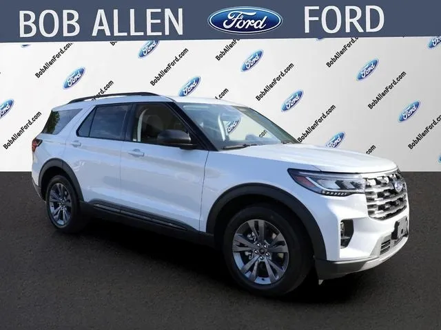2026 Ford Explorer Active in White Metallic — front three-quarter view
