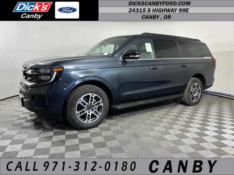 2026 Ford Expedition Max Active in Stone Blue Metallic — front three-quarter view