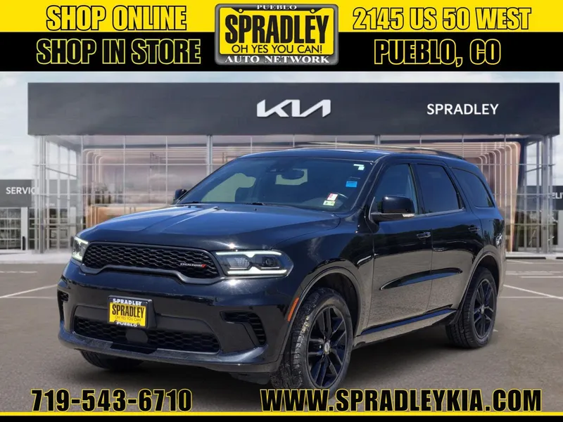 2024 Dodge Durango GT Plus in Db Black Clearcoat — front three-quarter view