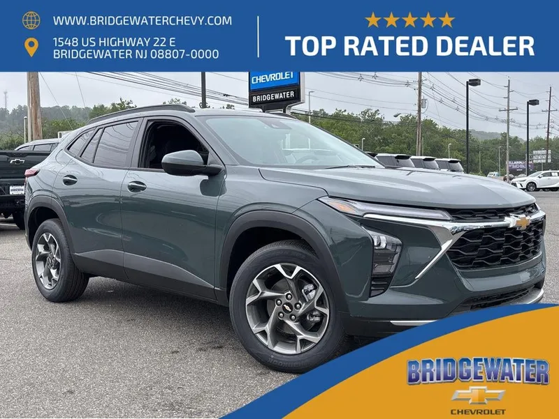 2026 Chevrolet Trax LT in Cypress Gray — front three-quarter view