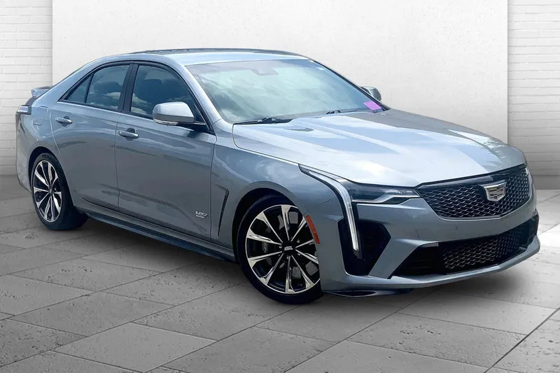 2024 Cadillac CT4-V V-Series Blackwing in Argent Silver Metallic — front three-quarter view