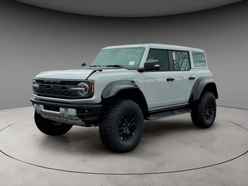 2026 Ford Bronco Raptor in Gray — front three-quarter view