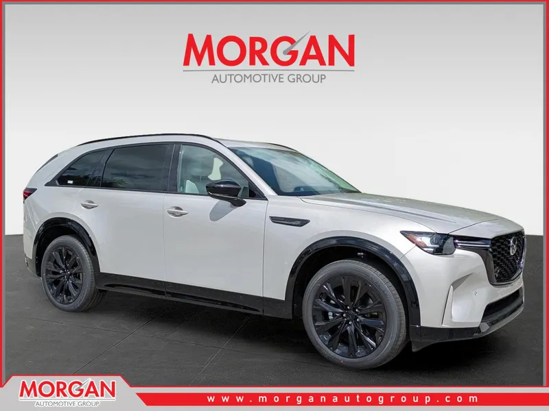 2026 Mazda CX-90 S Premium Sport in Platinum Quartz — front three-quarter view